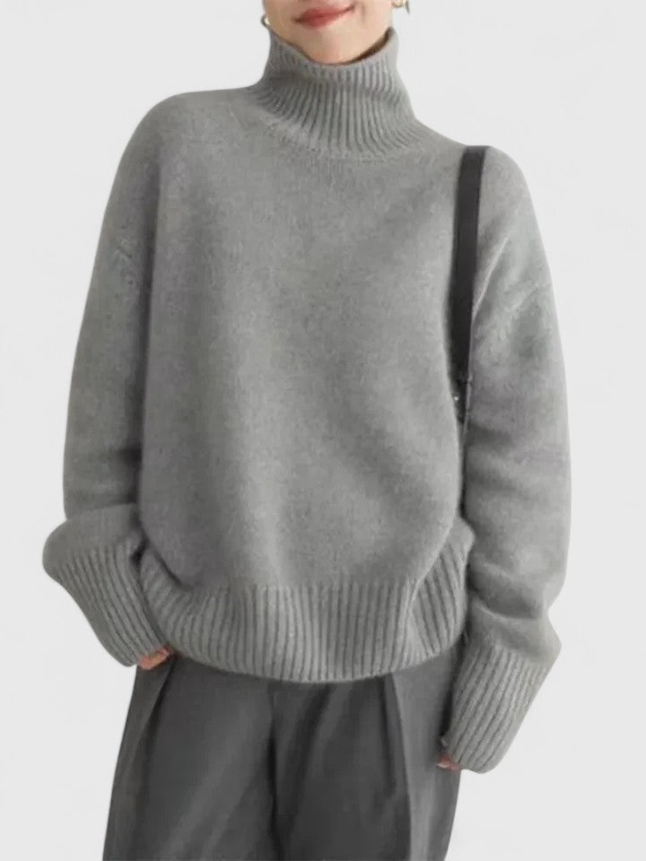 Freya | Women's Oversized Ribbed Turtleneck Sweater