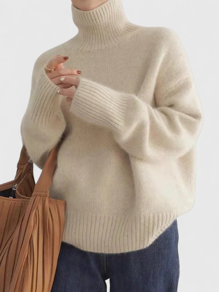Freya | Women's Oversized Ribbed Turtleneck Sweater