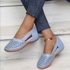 Cutout Perforated Slip On Flatform Casual Flat Sandals