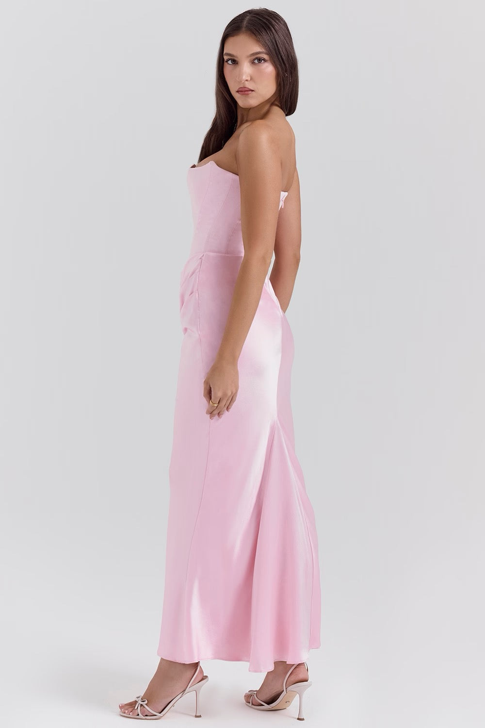 Draped Satin Strapless Homecoming Dress