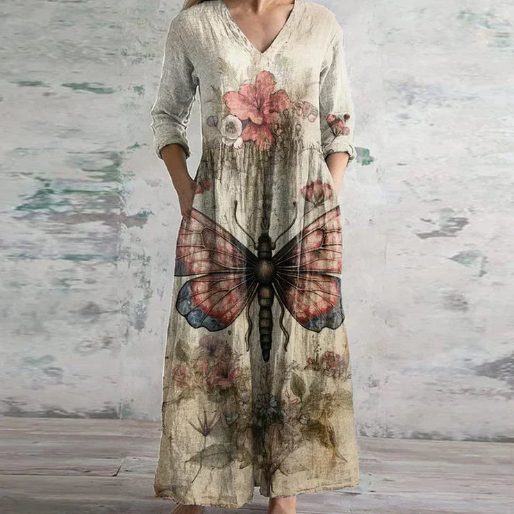 Floral Patchwork Print Boho Cotton Casual Maxi Dress