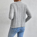Fenwick | Women's Cropped Cable Knit Button Front Cardigan