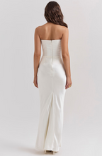 Draped Satin Strapless Homecoming Dress