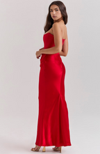 Draped Satin Strapless Homecoming Dress