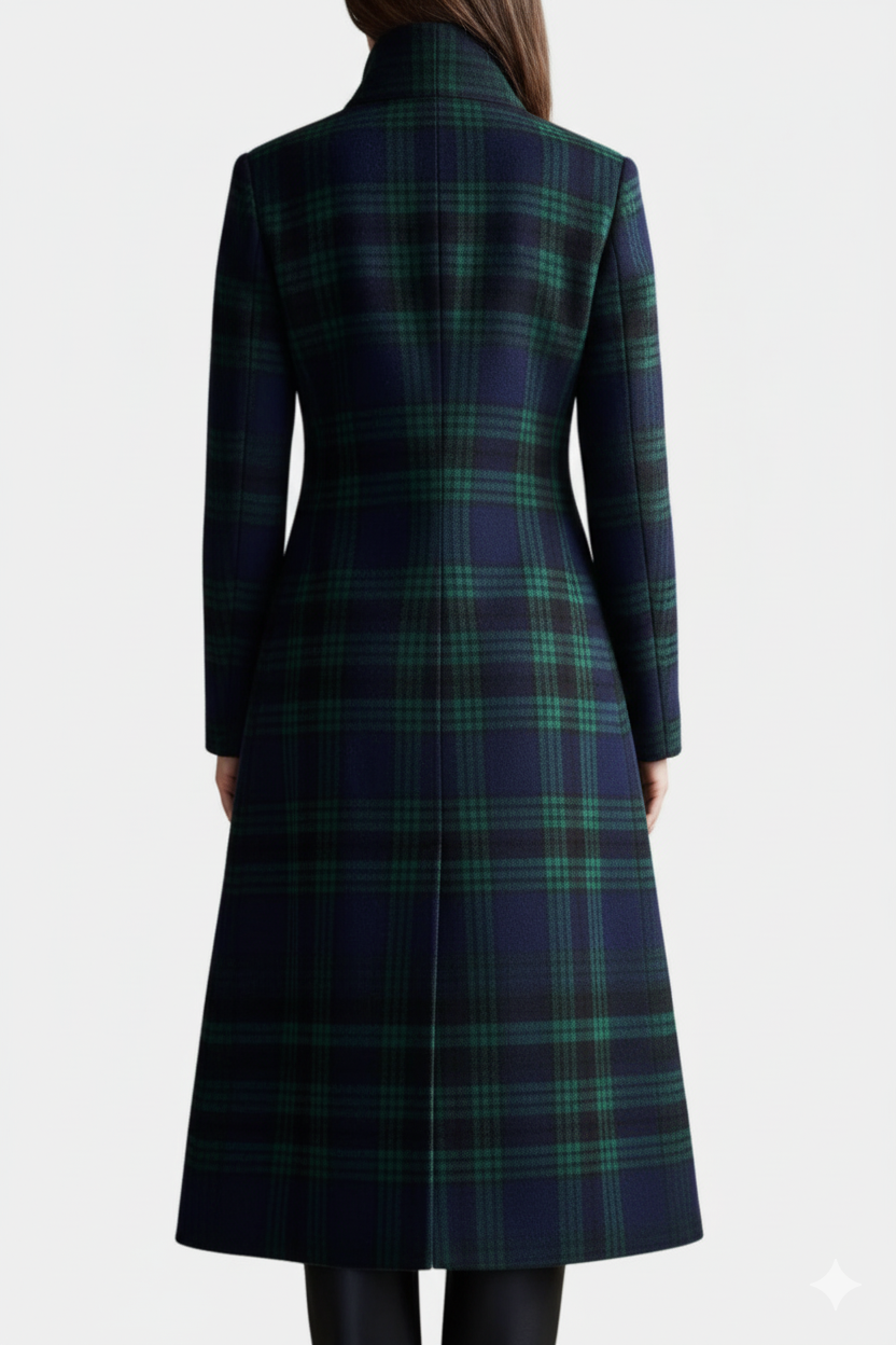 Marisol | Women's Tartan Fitted Longline Coat