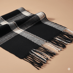 Bianca | Women’s Checked Scarf with Fringe Ends