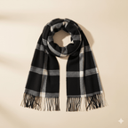 Bianca | Women’s Checked Scarf with Fringe Ends
