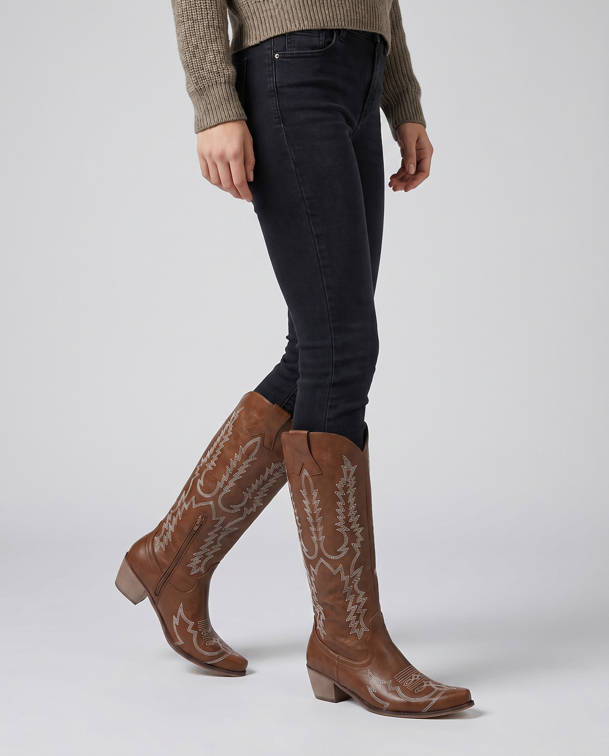 Josie | Women's Embroidered Cowboy Boots in Knee High Cut