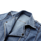 Josephine | Women's Fitted Zip-Front Denim Moto Jacket