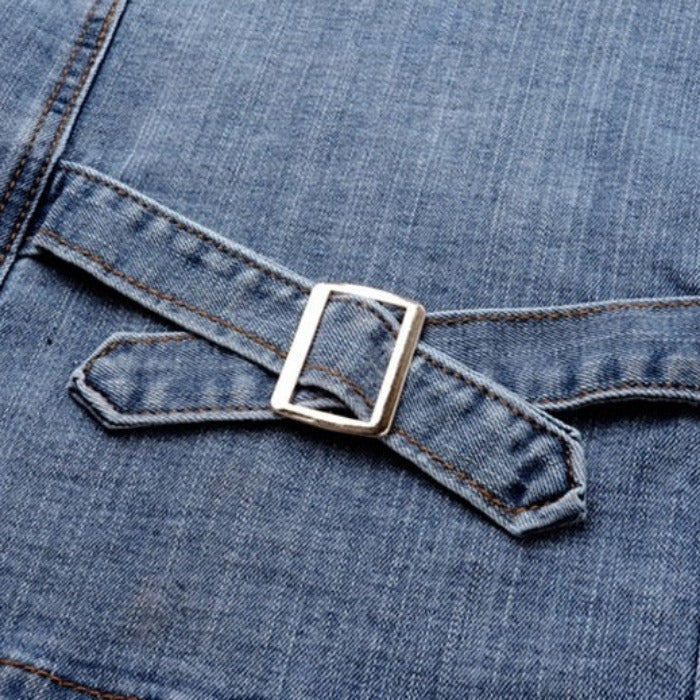 Josephine | Women's Fitted Zip-Front Denim Moto Jacket