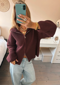 Emberly | Women's Chunky Zip-Up Cardigan in Cashmere Blend Knit