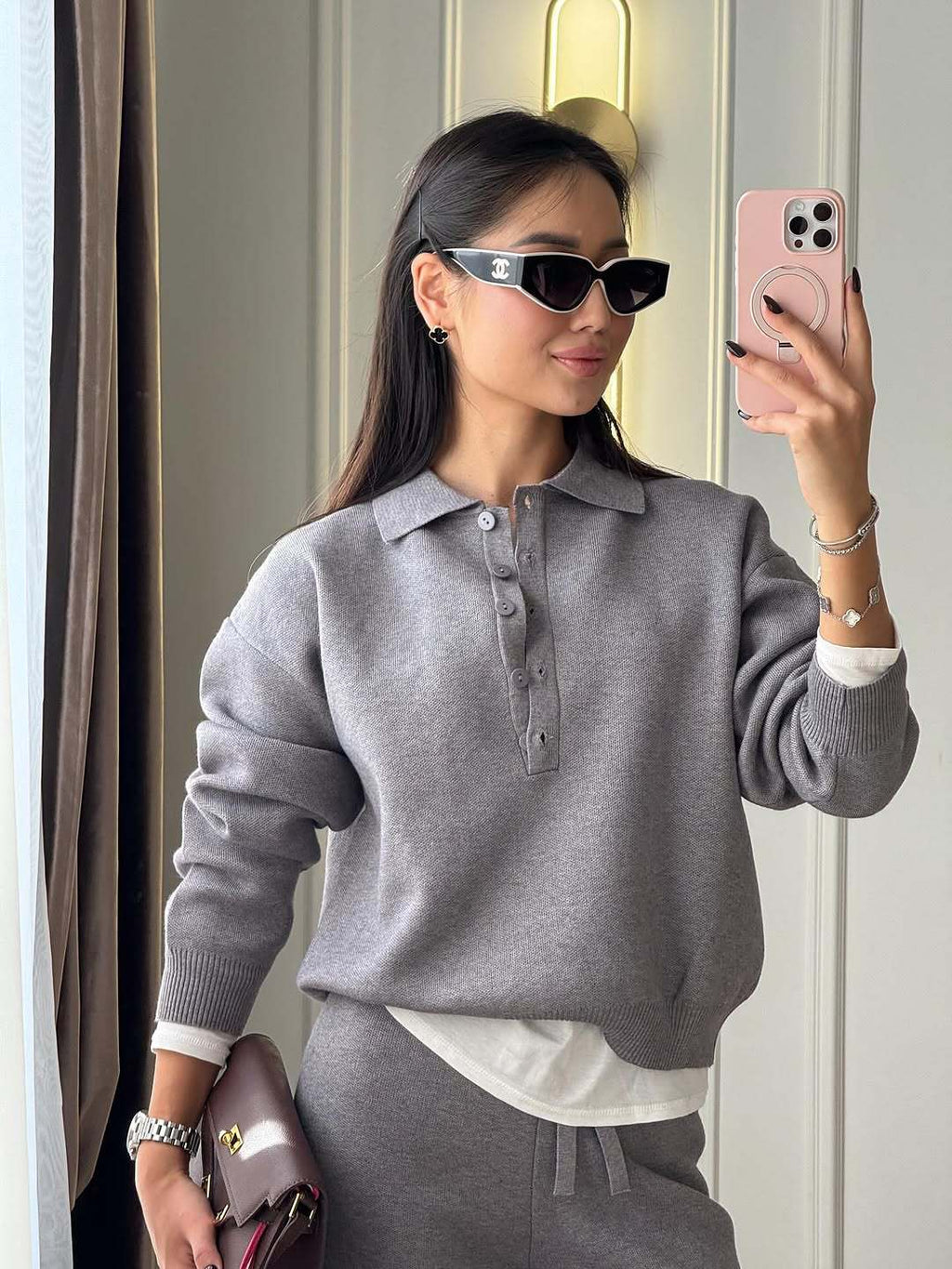 Kendall | Women’s Polo Sweater and Pants Set