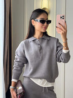 Kendall | Women’s Polo Sweater and Pants Set