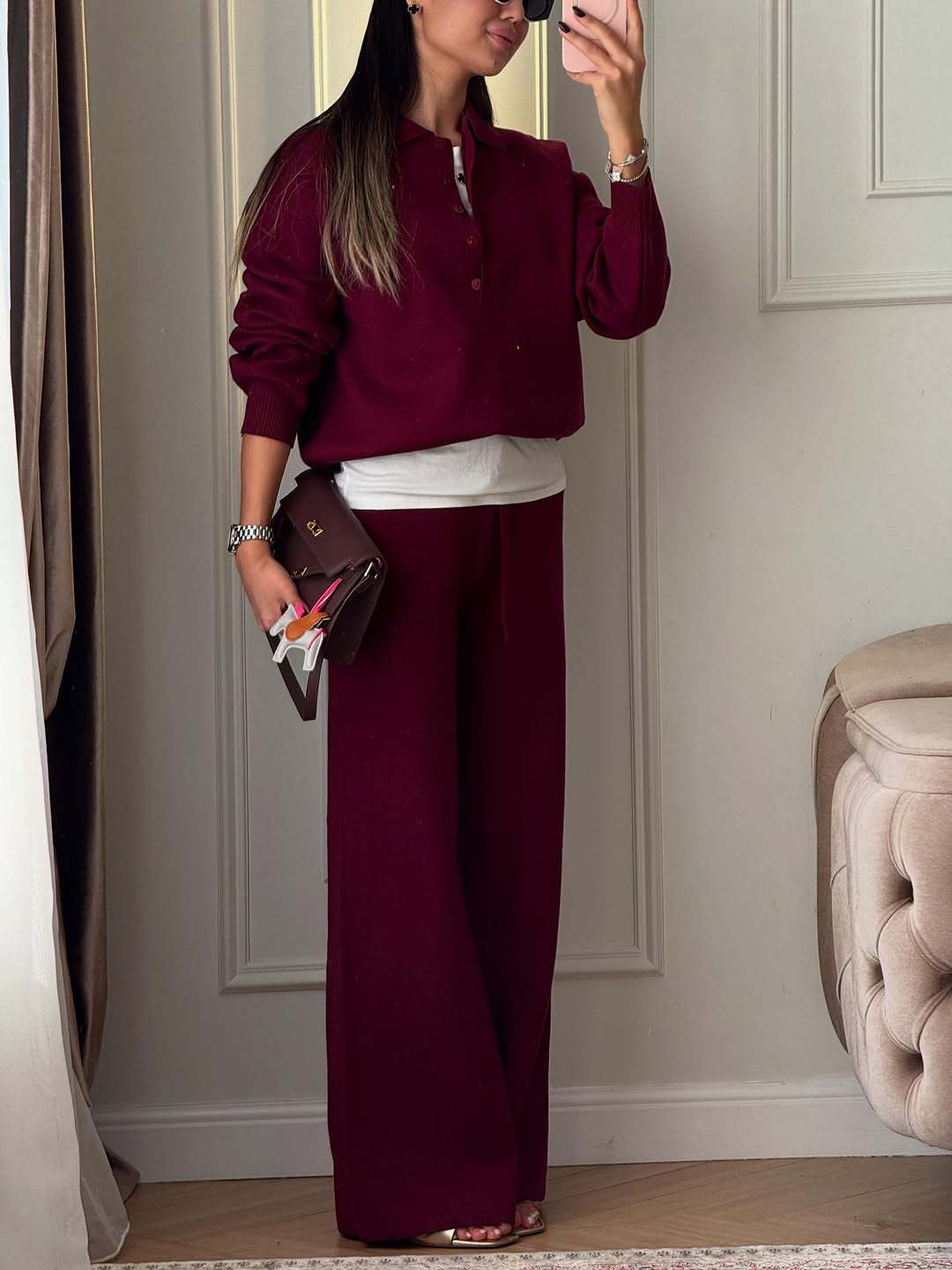 Kendall | Women’s Polo Sweater and Pants Set
