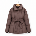 Cordelia | Women's Belted Quilted Puffer Jacket with Funnel Collar