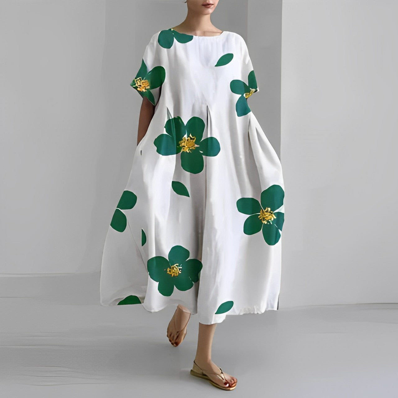 Vibrant Loose Fit Floral Summer Dress