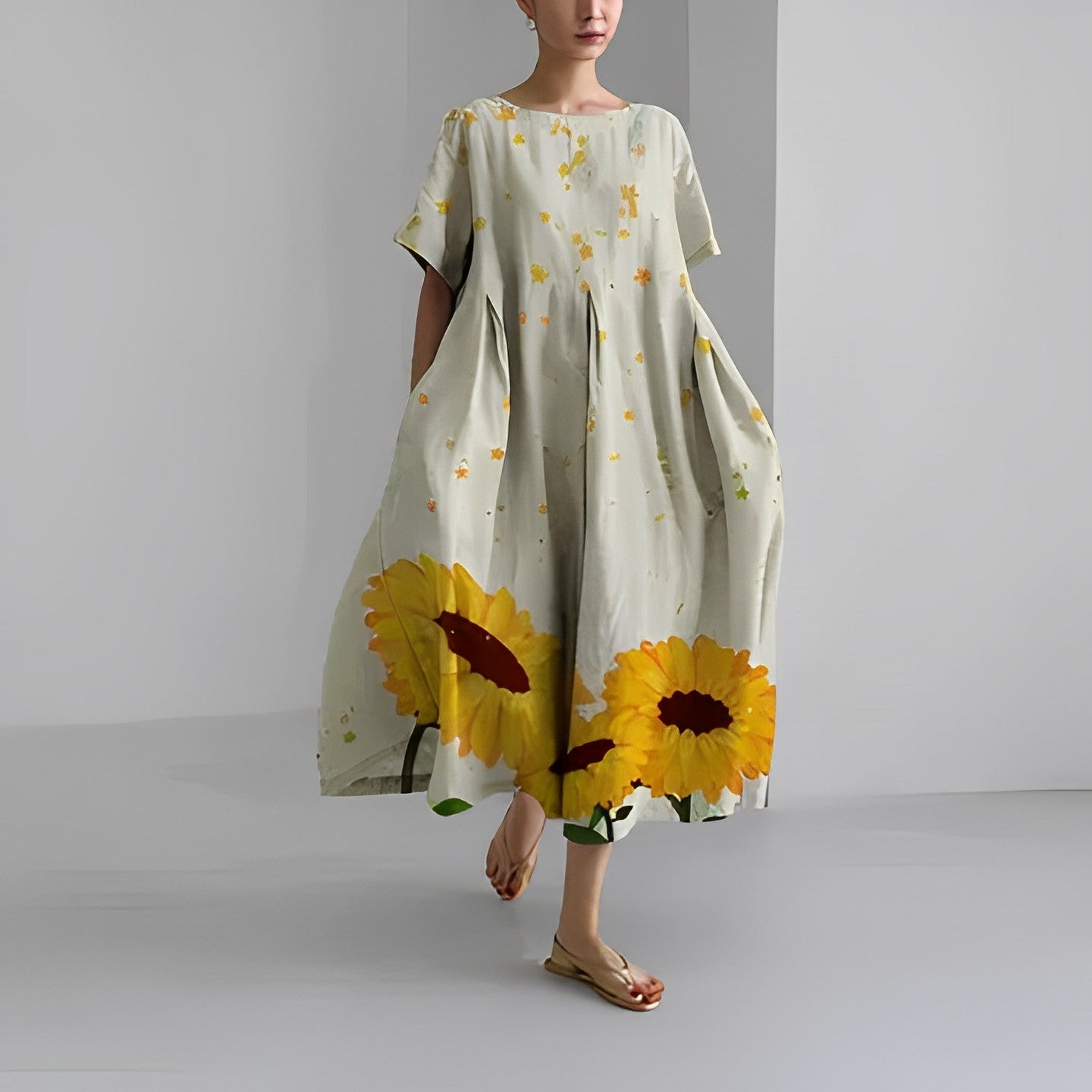 Vibrant Loose Fit Floral Summer Dress