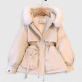 Coraline | Women's Fur Hood Parka Jacket with Drawstring Waist