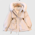 Coraline | Women's Fur Hood Parka Jacket with Drawstring Waist