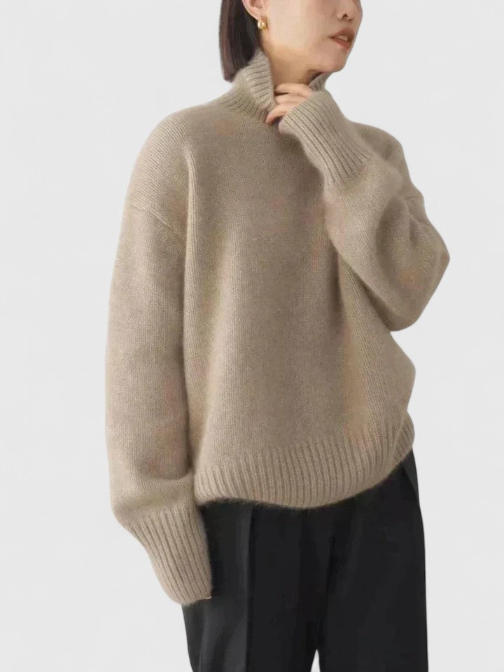 Freya | Women's Oversized Ribbed Turtleneck Sweater