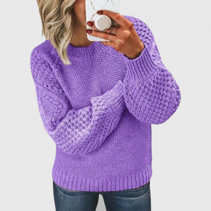 Poppy | Women's Textured Puff Sleeve Knit Sweater
