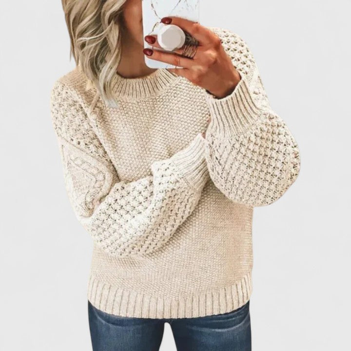 Poppy | Women's Textured Puff Sleeve Knit Sweater