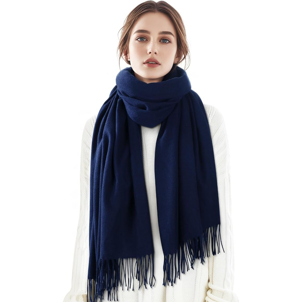 Lucy | Women’s Block Check Scarf with Fringe