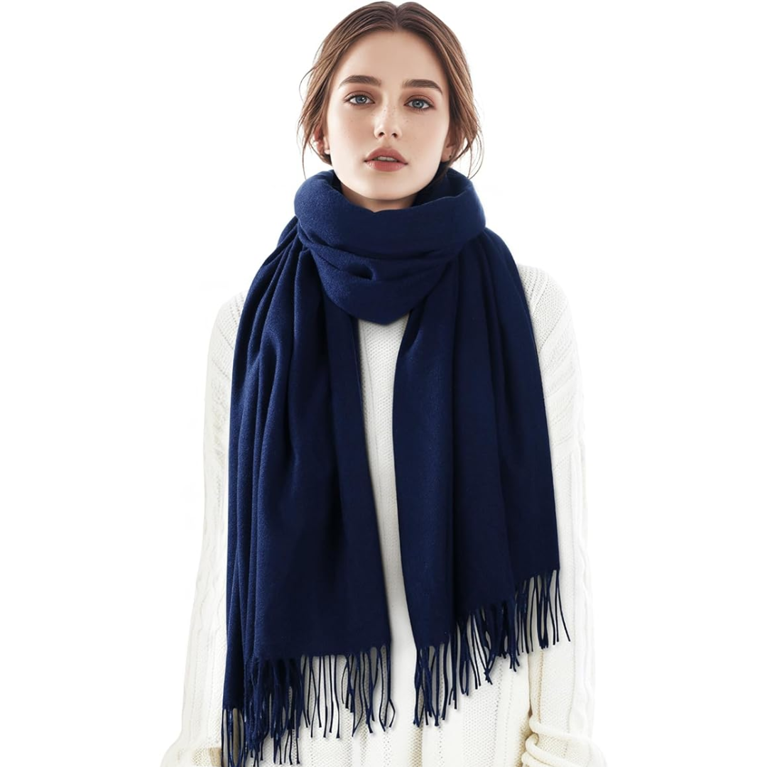 Lucy | Women’s Block Check Scarf with Fringe