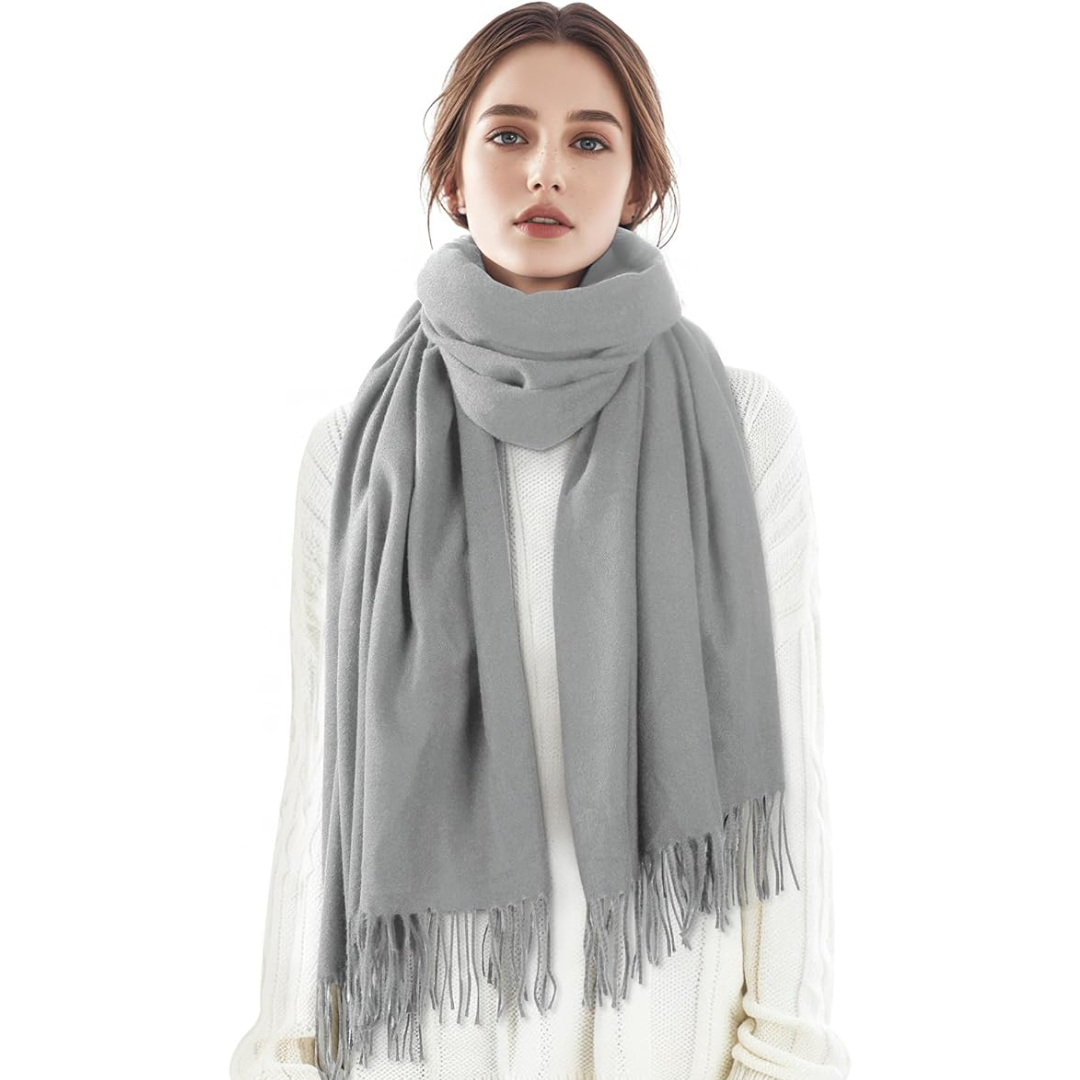 Lucy | Women’s Block Check Scarf with Fringe