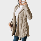 Odalys | Women's Hooded Textured Button-Up Cardigan