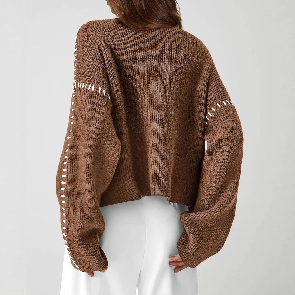 Isadora | Women's Cropped Mock Neck Ribbed Sweater