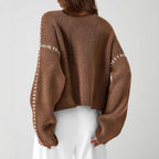 Isadora | Women's Cropped Mock Neck Ribbed Sweater