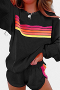 Marnie | Women's Retro Stripe Crew Neck Sweatshirt Two-Piece Set