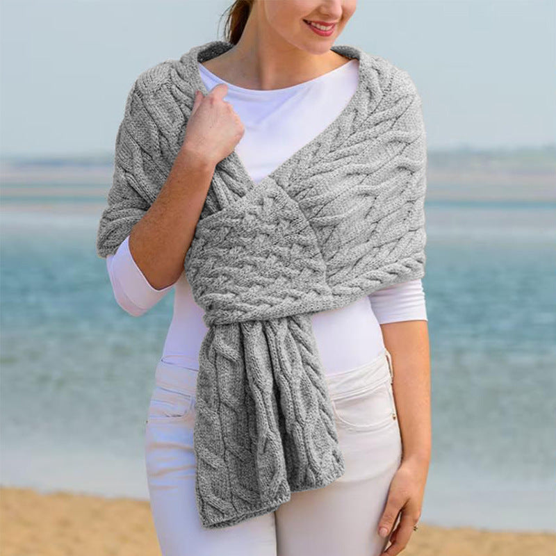 Blair | Women’s Cable Knit Shawl Wrap Scarf