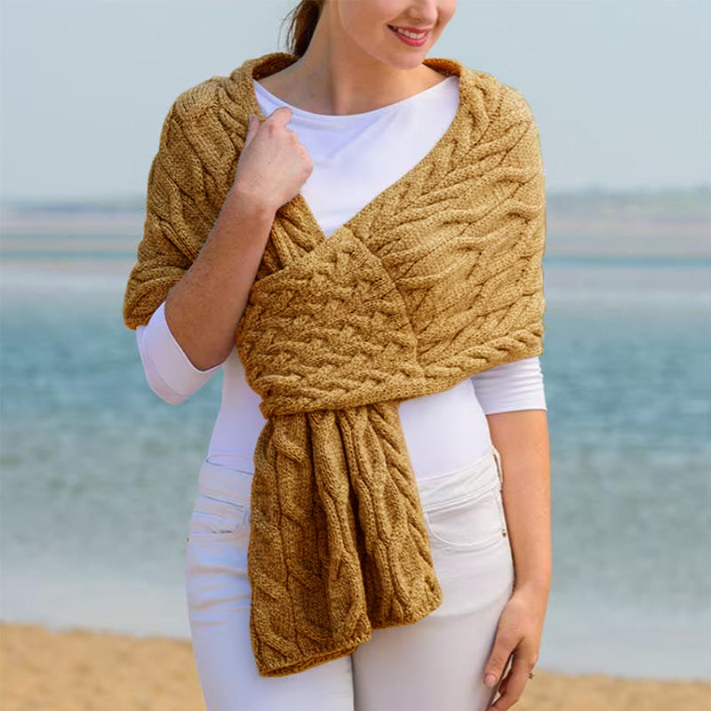 Blair | Women’s Cable Knit Shawl Wrap Scarf