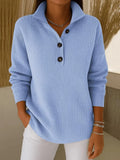 Anouk | Women's Polo Sweater Featuring a Button Placket V-Neck