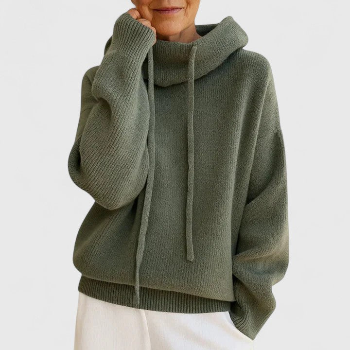 Georgia | Women's Drawstring Cowl Neck Pullover Sweater