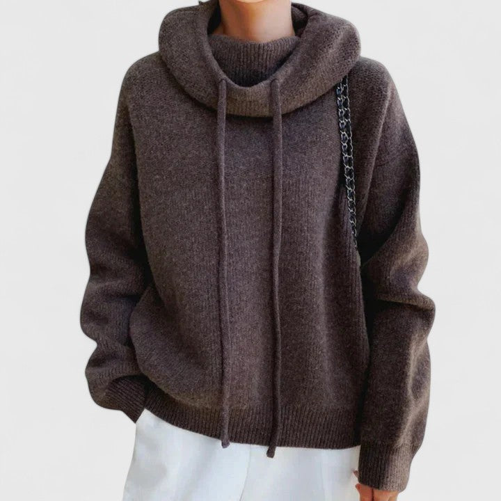 Georgia | Women's Drawstring Cowl Neck Pullover Sweater