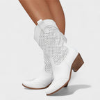 Belen | Women's Mid-Calf Western Boots with Perforated Detail