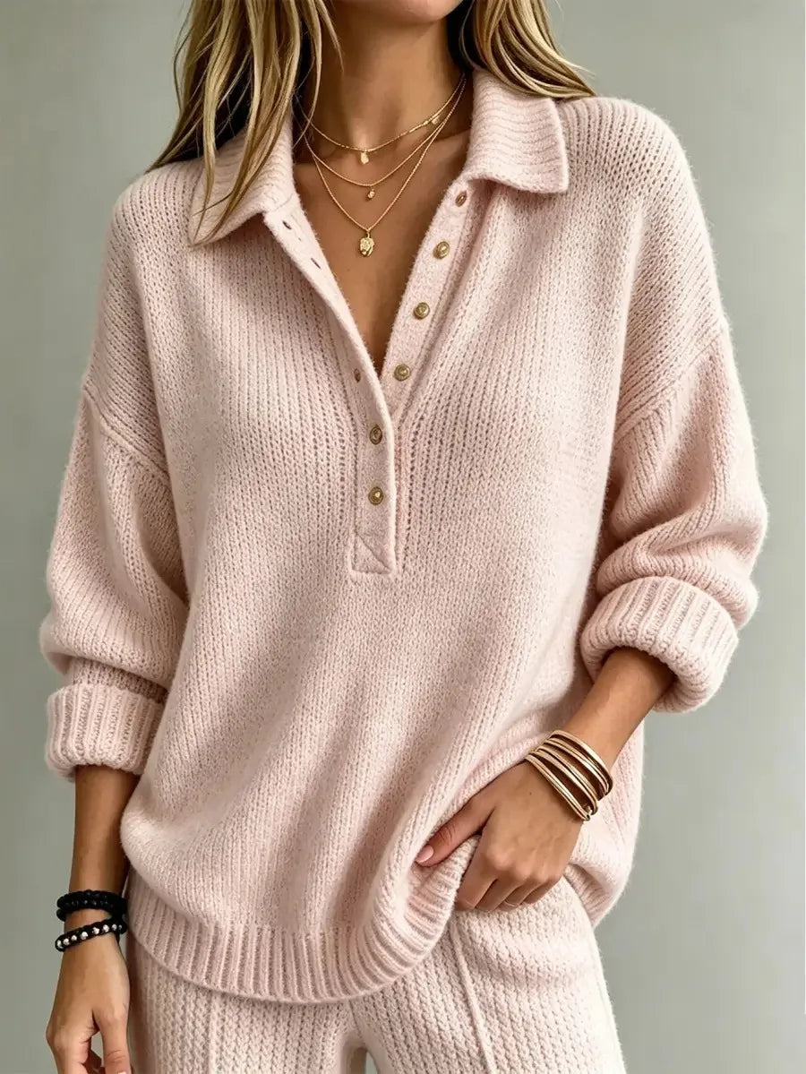 Linnea | Women’s Polo Collared Oversized Knit Sweater