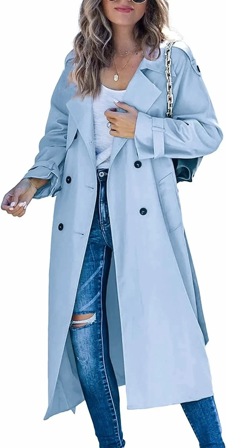 Lavinia | Women’s Double Breasted Long Trench Coat