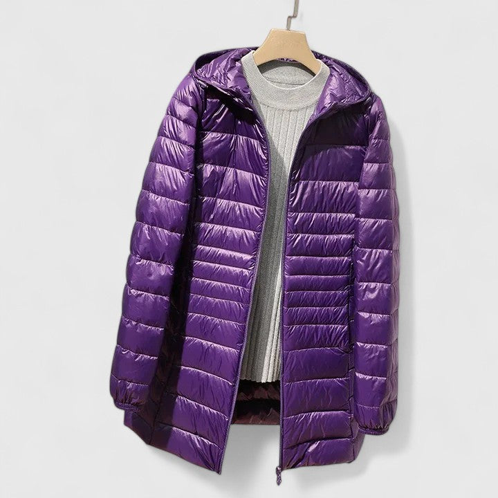 Colette | Women's Long Lightweight Hooded Puffer Jacket