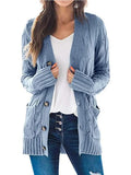 Cosima | Women’s Button Up Cable Knit V Neck Cardigan