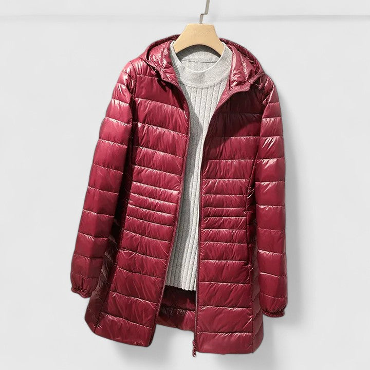 Colette | Women's Long Lightweight Hooded Puffer Jacket