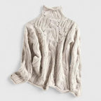 Odalys | Women's Openwork Cable Knit Turtleneck Sweater