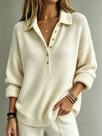 Linnea | Women’s Polo Collared Oversized Knit Sweater