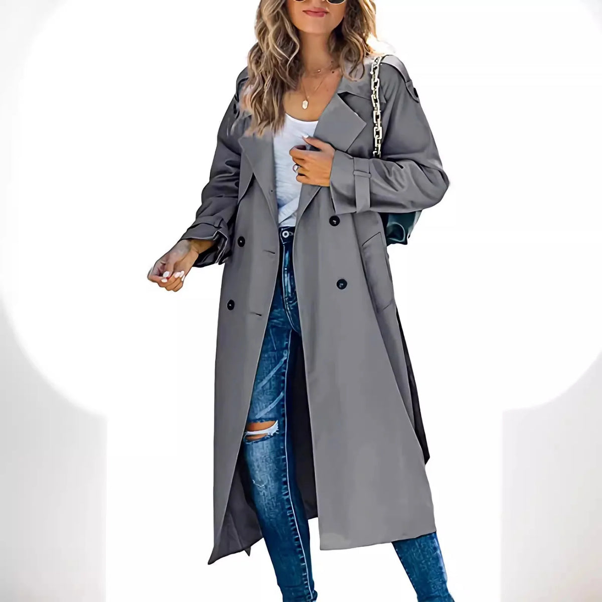 Lavinia | Women’s Double Breasted Long Trench Coat