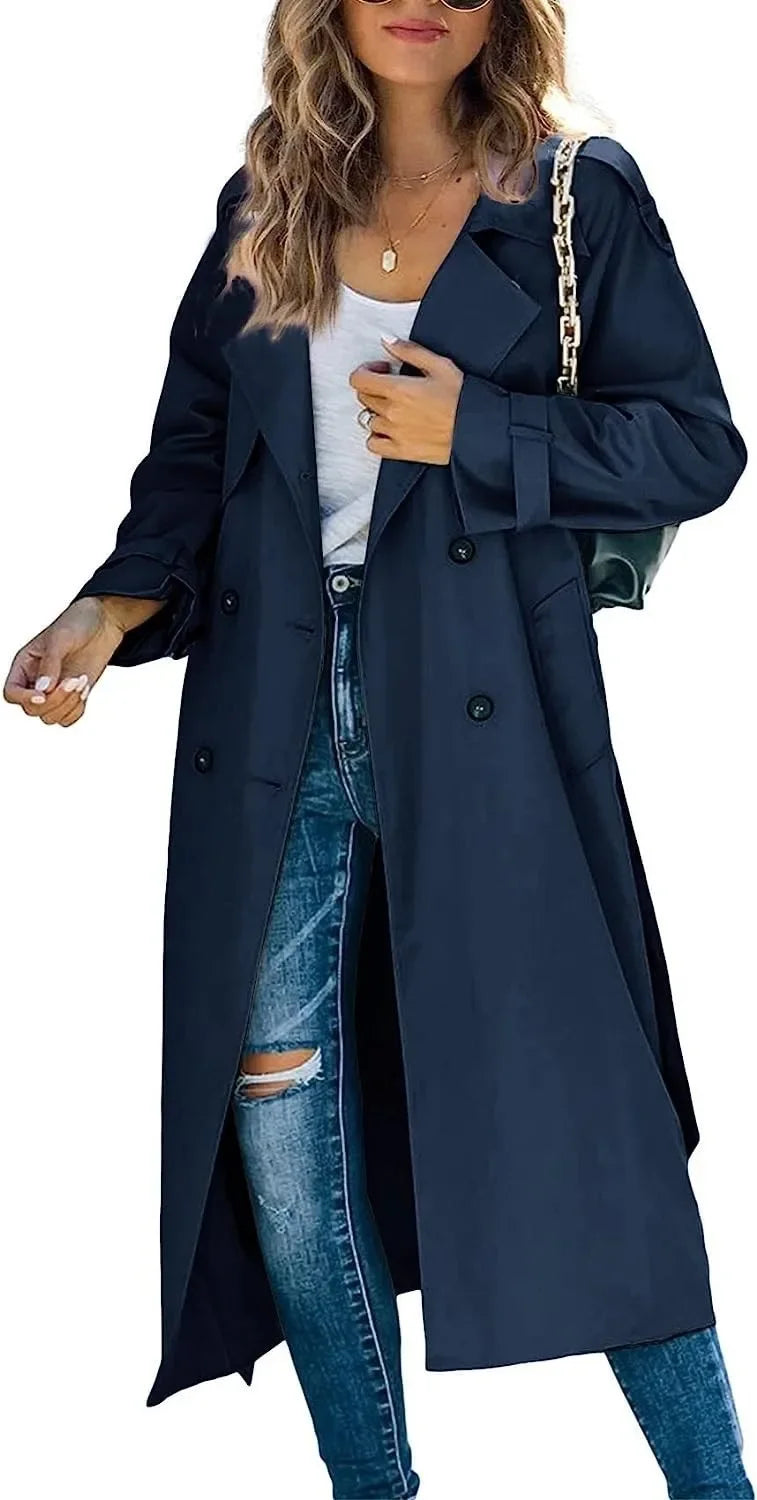 Lavinia | Women’s Double Breasted Long Trench Coat