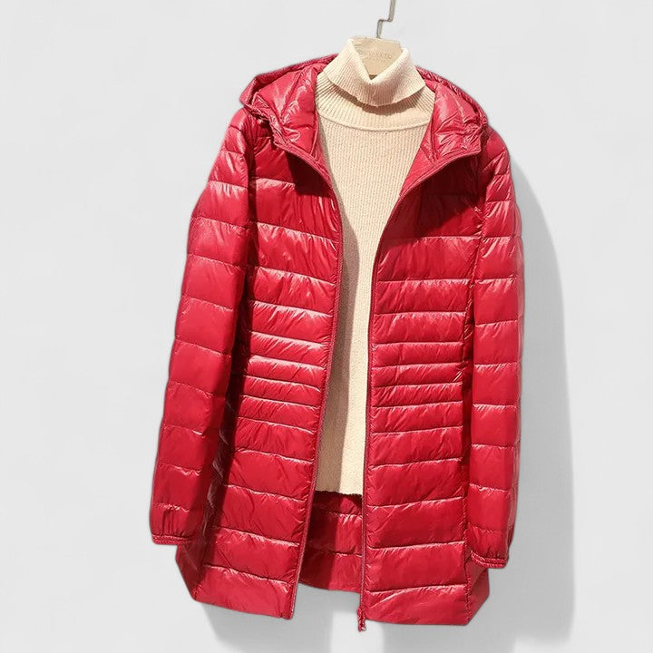Colette | Women's Long Lightweight Hooded Puffer Jacket