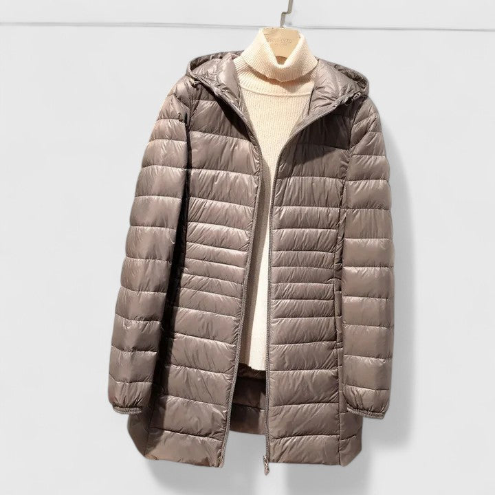 Colette | Women's Long Lightweight Hooded Puffer Jacket